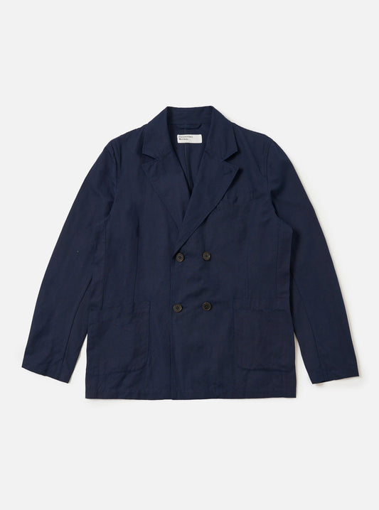 Manor Jacket Linen Weave Slub - Navy