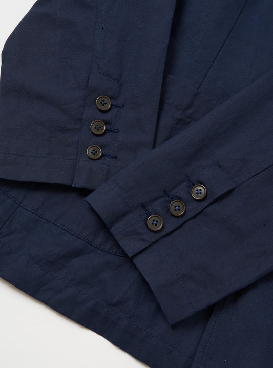 Manor Jacket Linen Weave Slub - Navy
