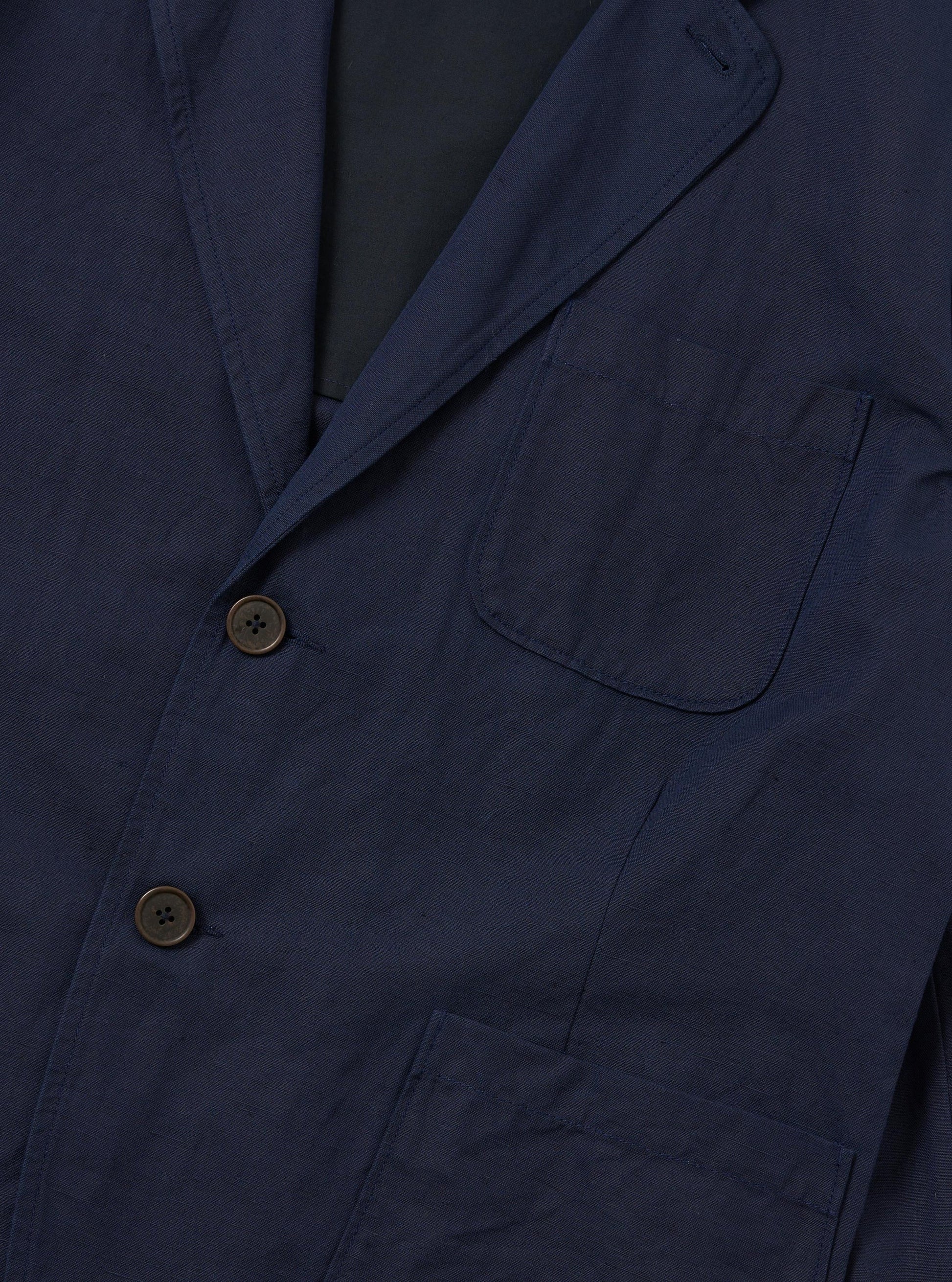 Universal Linen Slub Weave Two Button Jacket - Navy