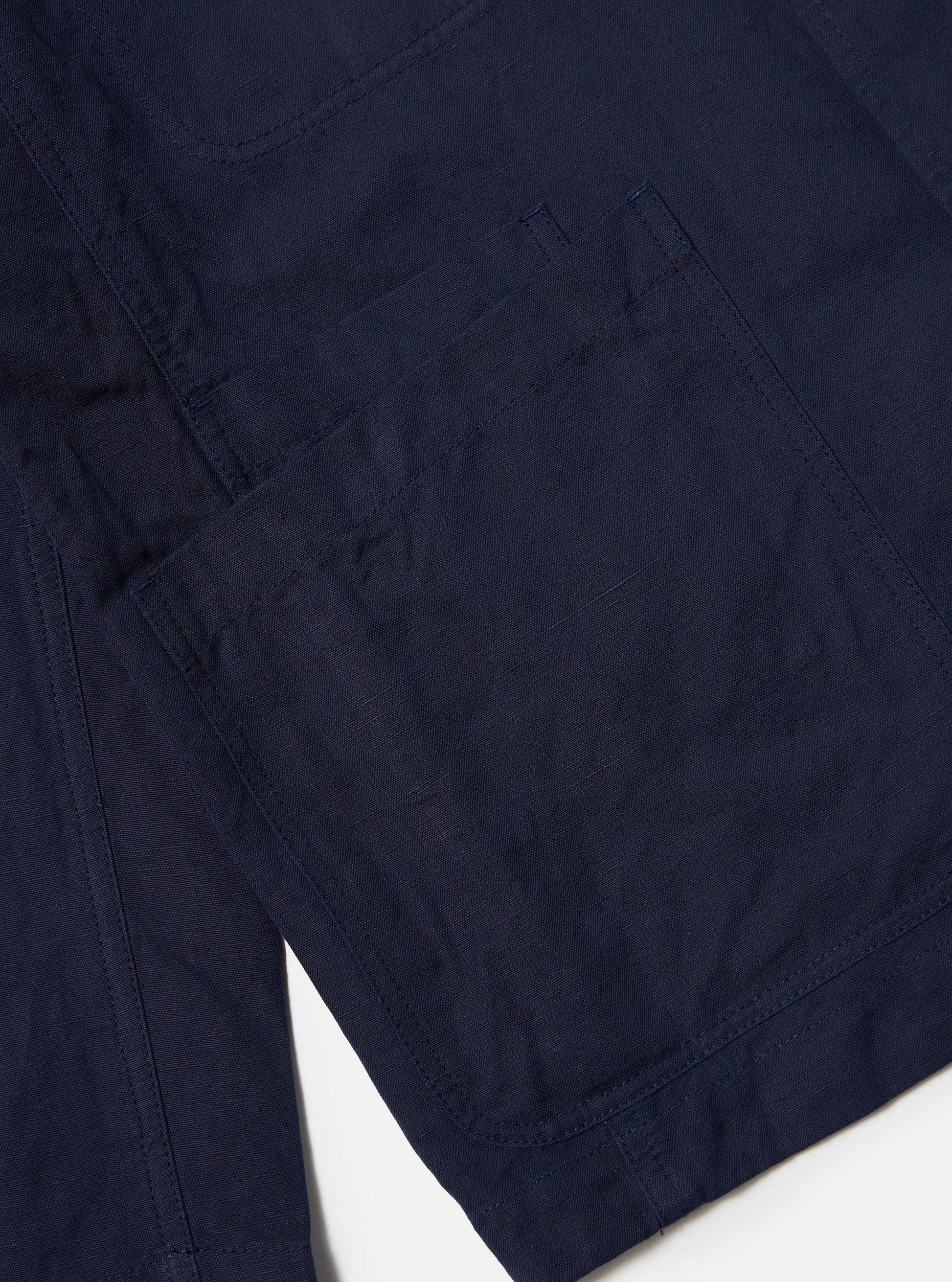 Universal Linen Slub Weave Bakers Jacket - Navy