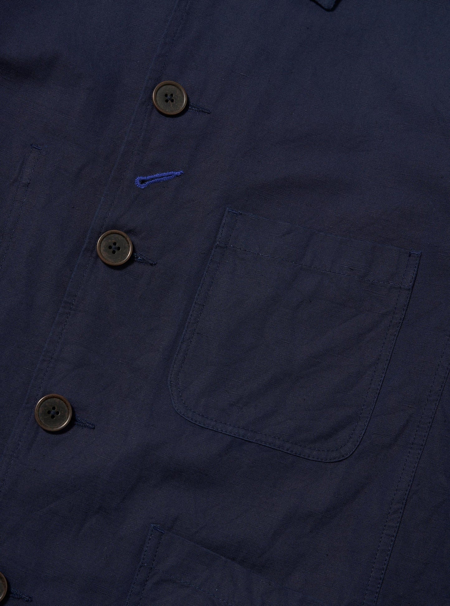 Linen Slub Weave Bakers Jacket - Navy