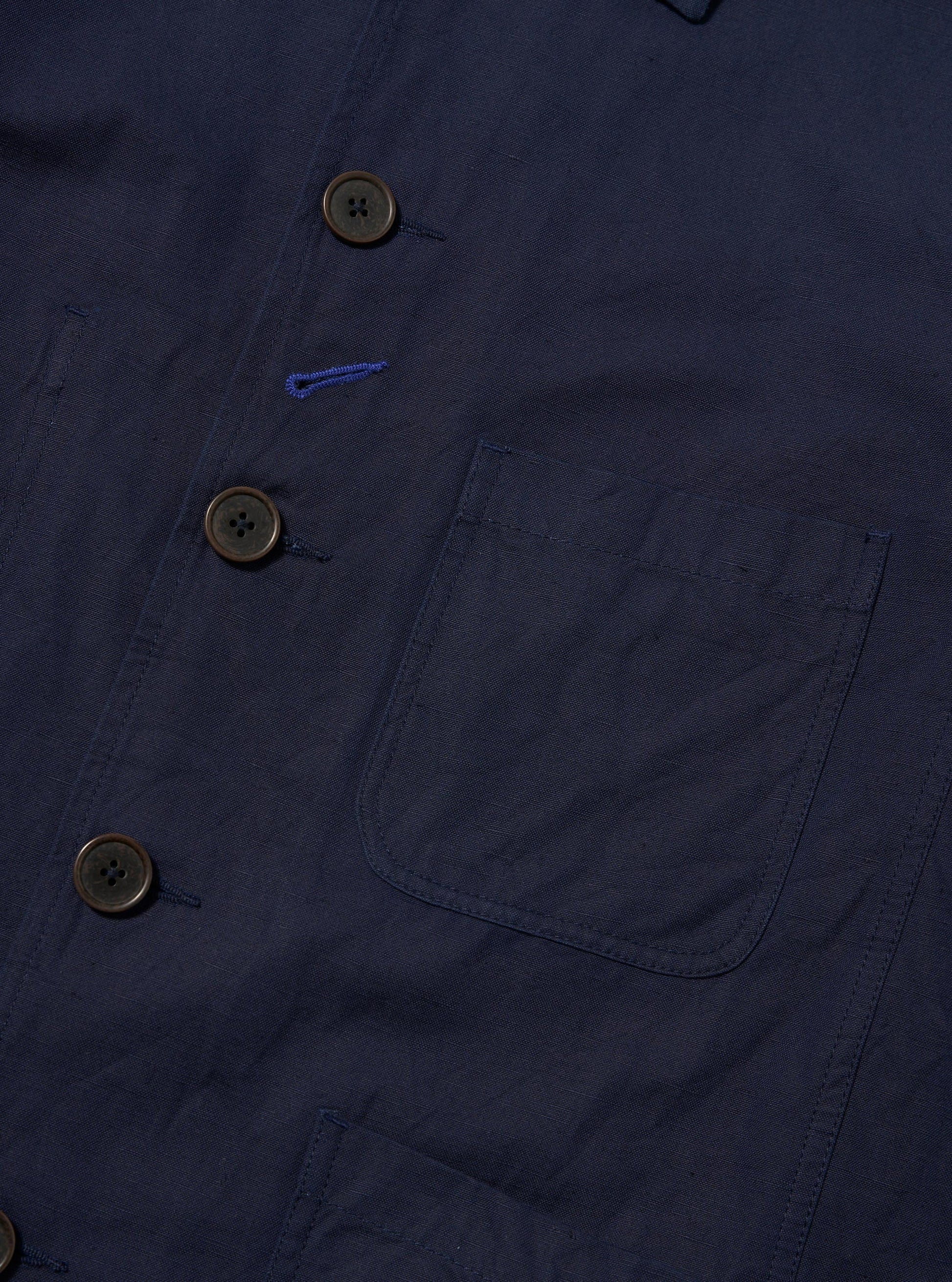 Universal Linen Slub Weave Bakers Jacket - Navy