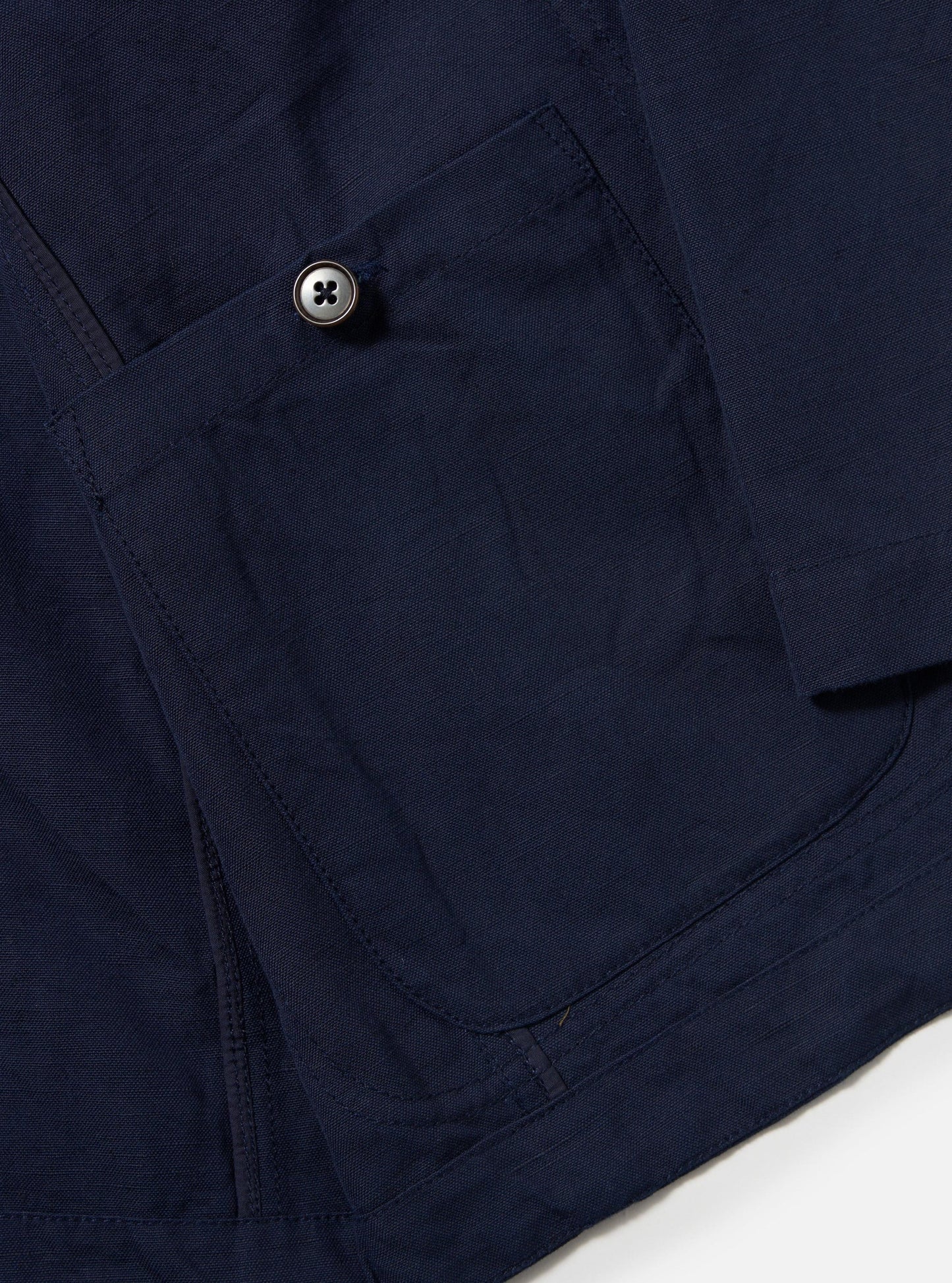 Linen Slub Weave Bakers Jacket - Navy