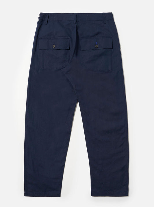 Linen Slub Weave Dizzy Trouser - Navy