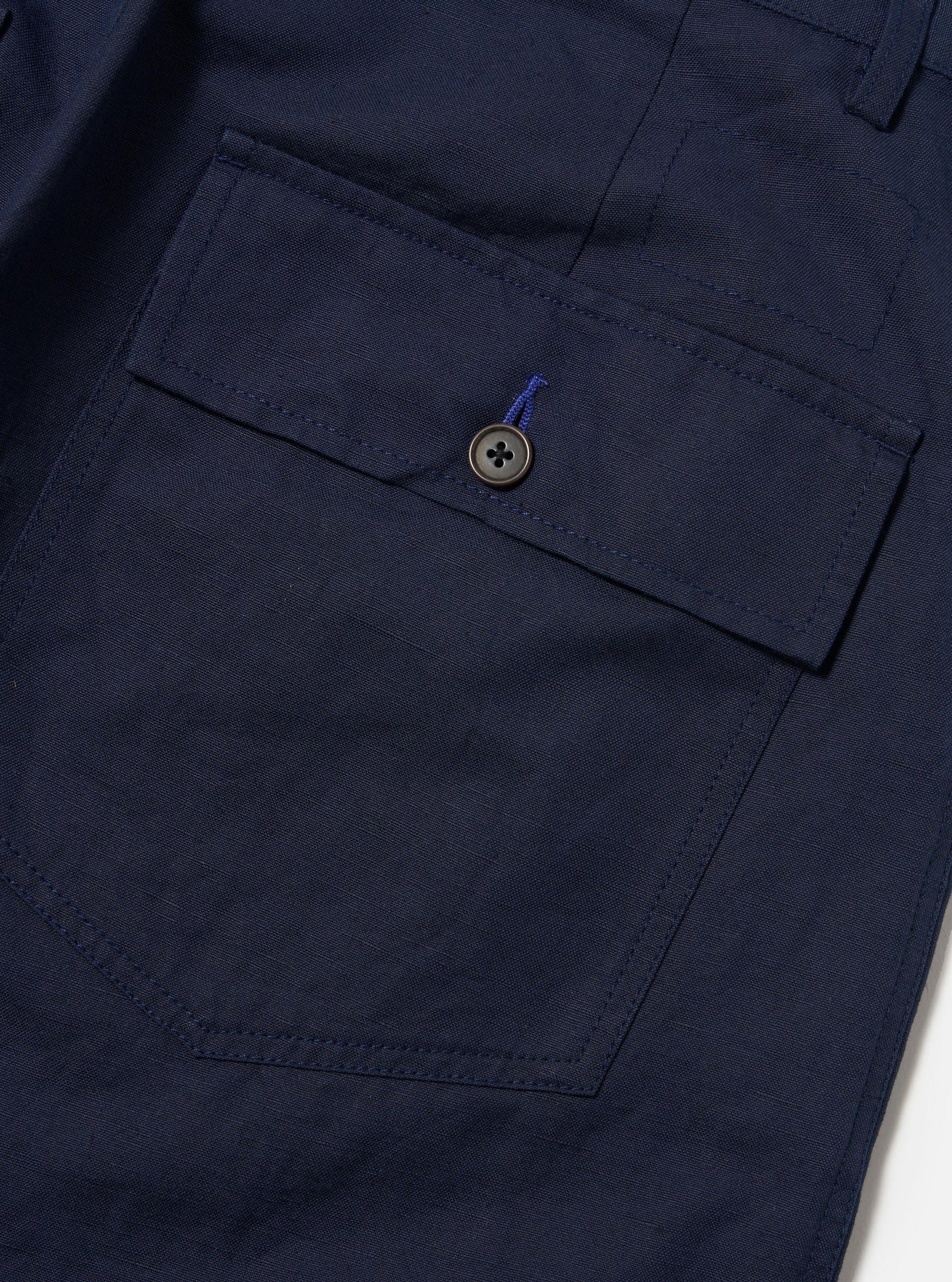 Universal Linen Slub Weave Dizzy Trouser - Navy