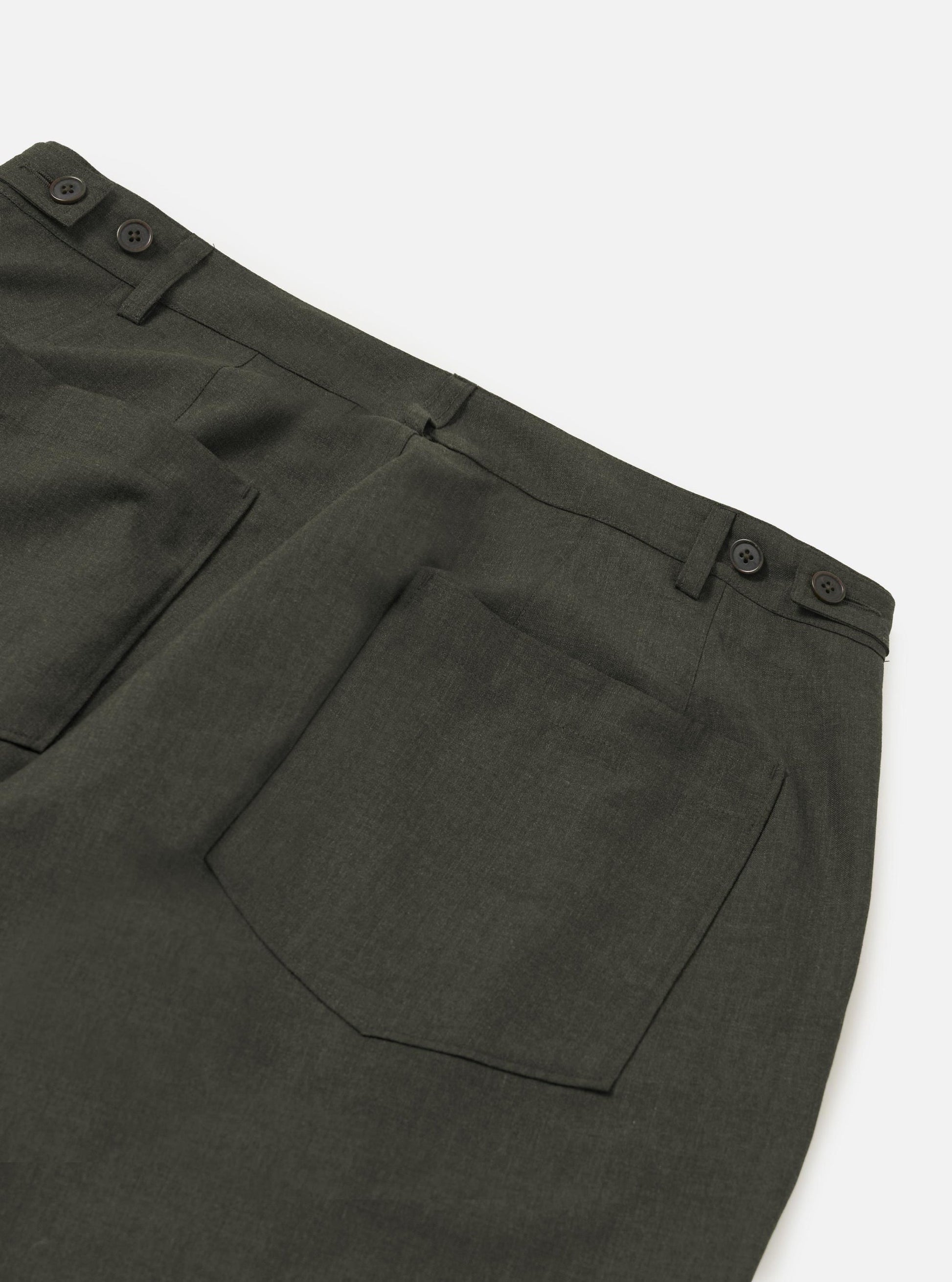 Universal Tropical Suiting Dutch Pant - Olive Marl