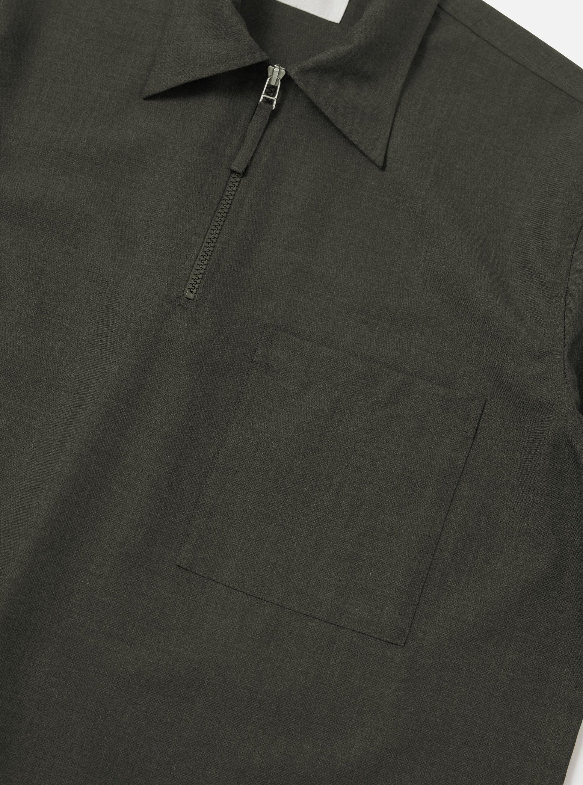 Universal Tropical Suiting Ewan Shirt - Olive Marl