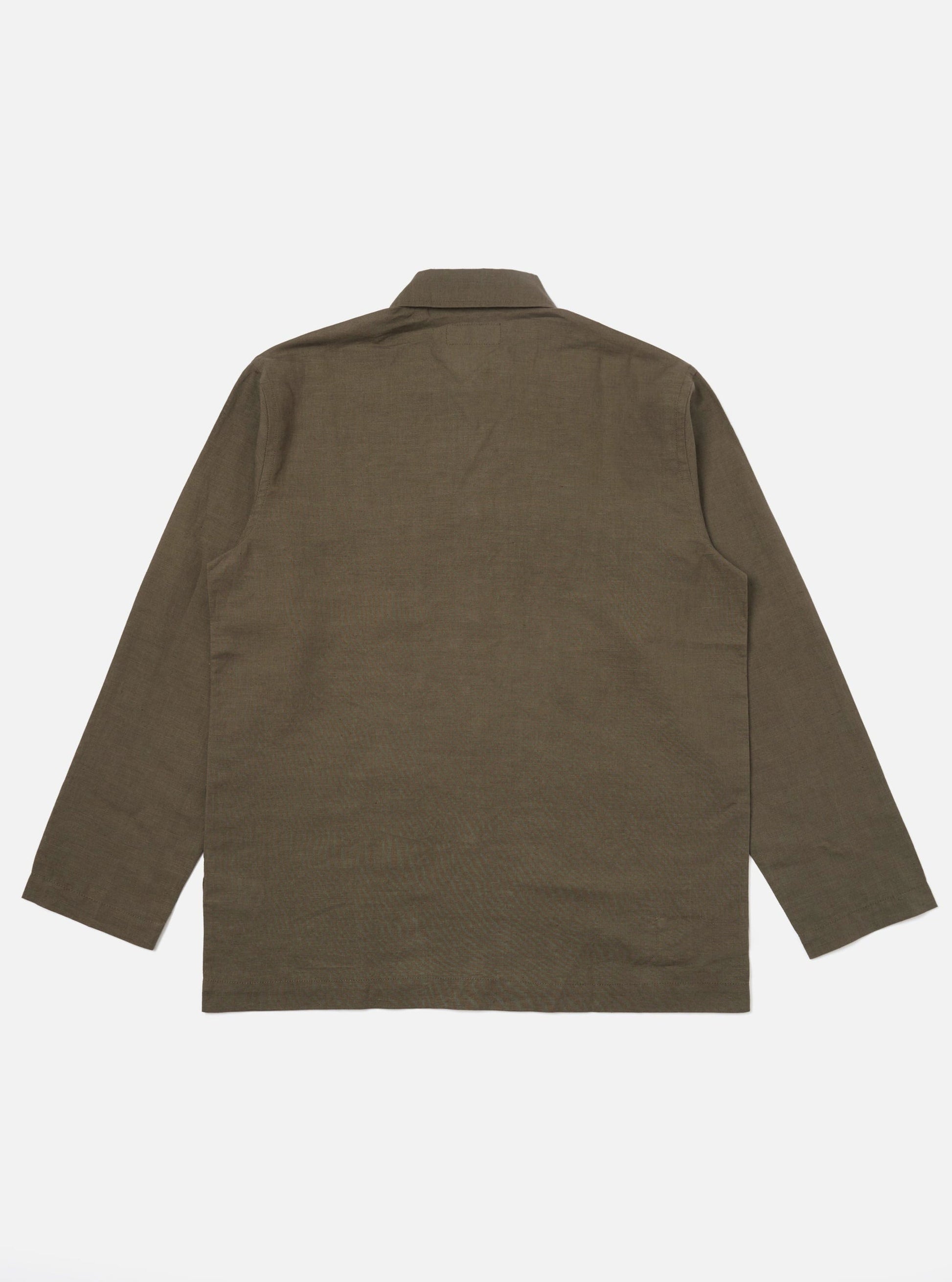 Universal Linen Cotton Shirting Bakers Overshirt - Olive