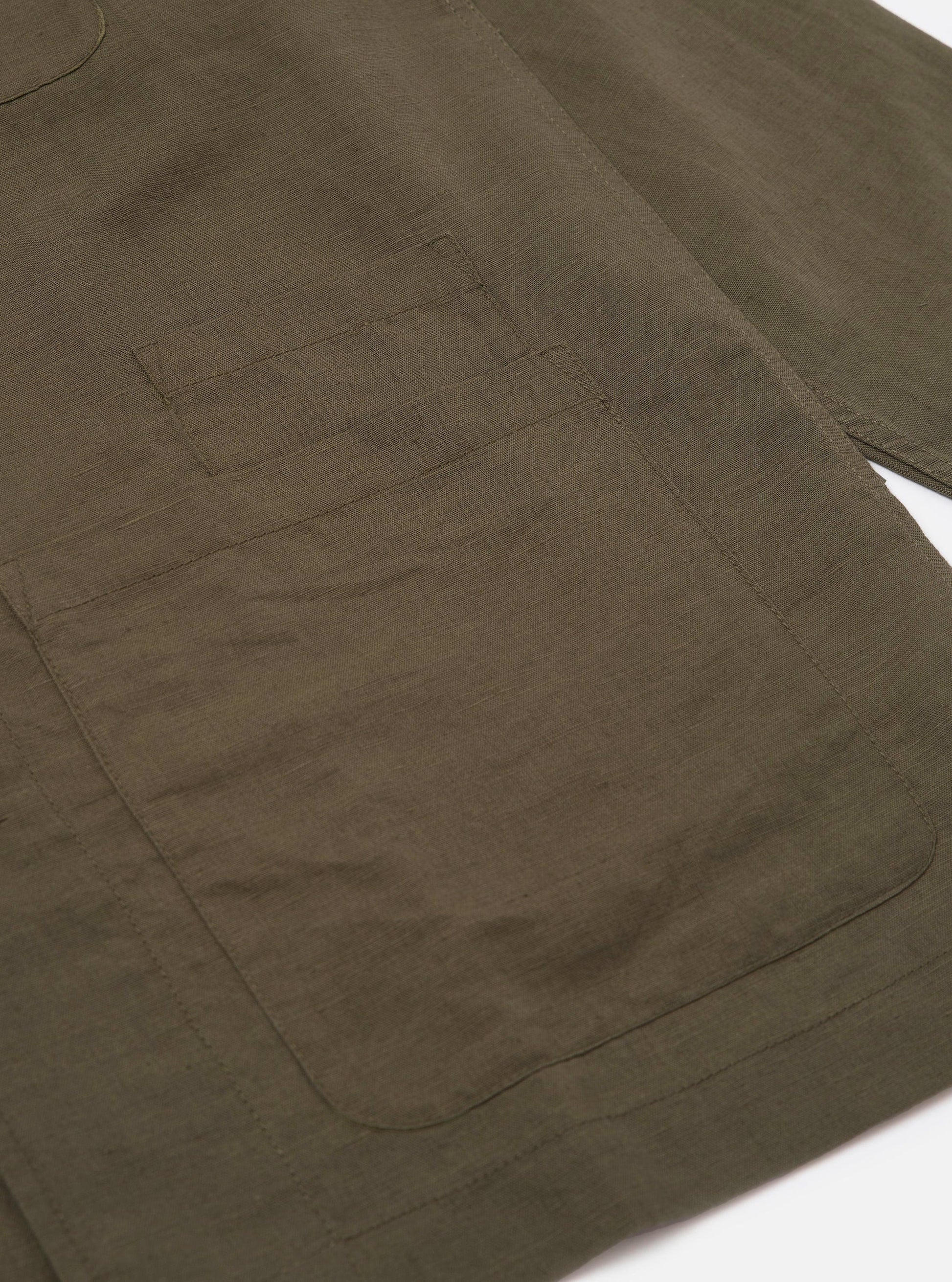 Universal Linen Cotton Shirting Bakers Overshirt - Olive