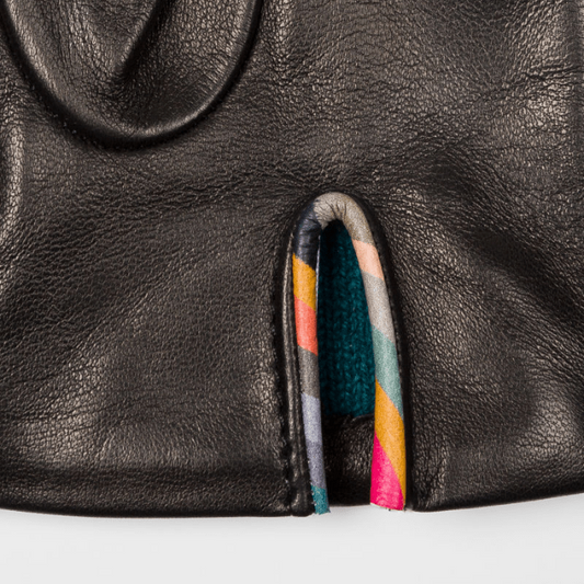 - Concertina Swirl Leather Glove - Black