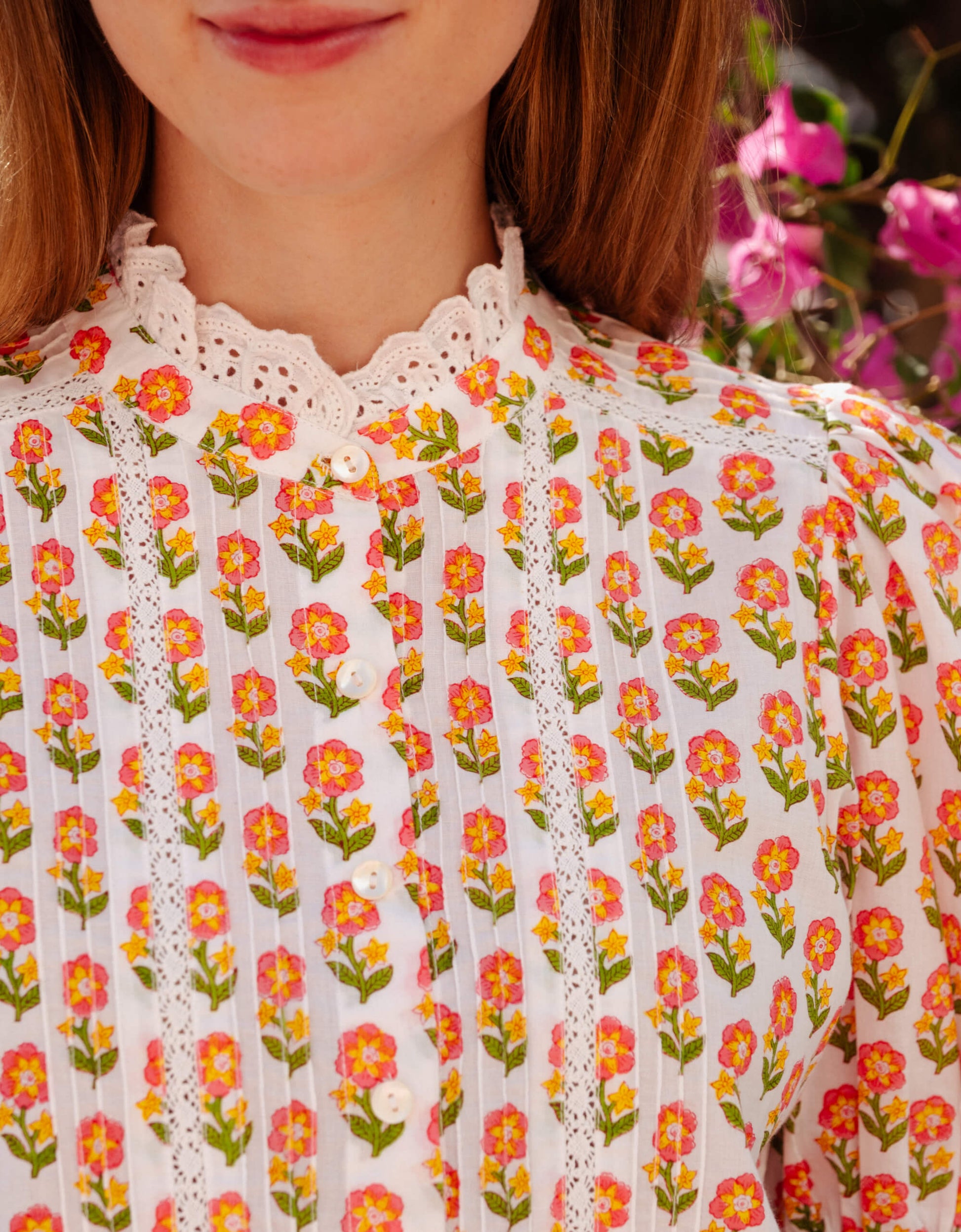 Pink Vera Blouse - Pink Floret