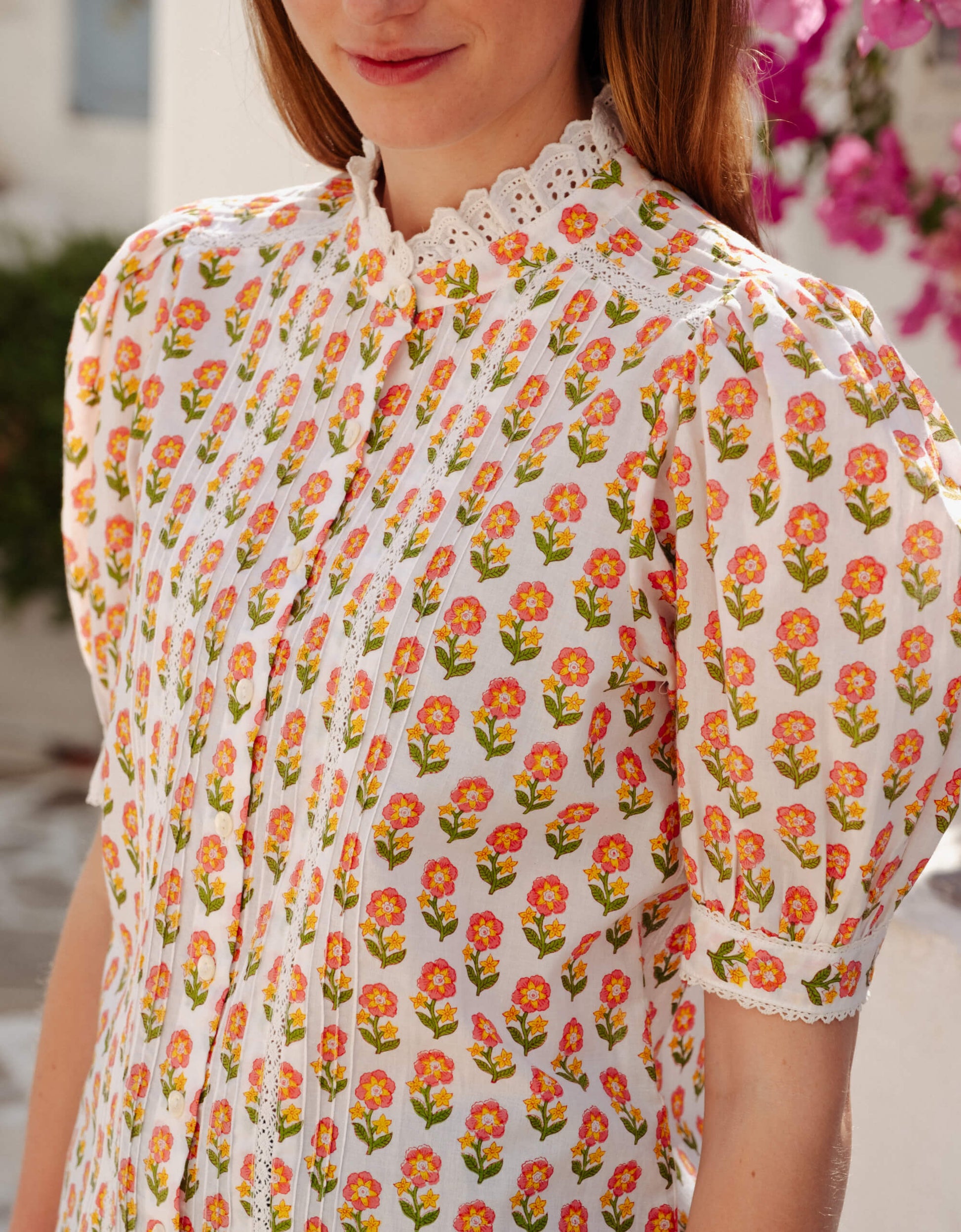 Pink Vera Blouse - Pink Floret