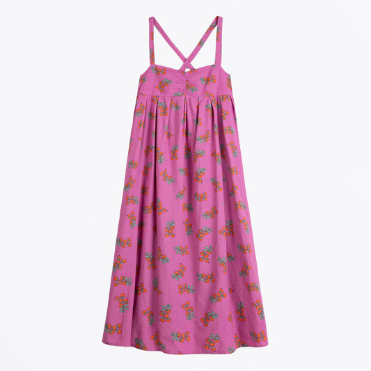 Juicy Tomatoes Pattern Strap Dress - Pink