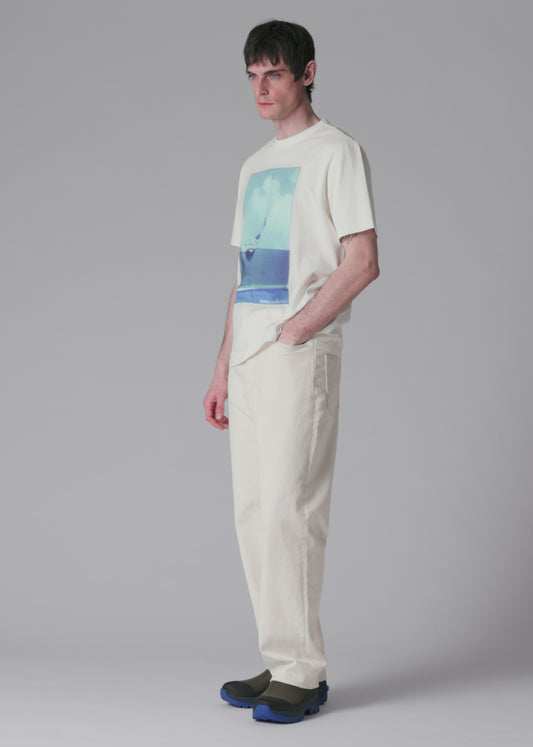 Scoop Print T-Shirt - Whisper White