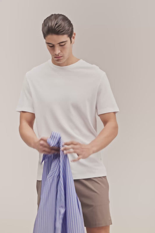 Clive Waffle Knit Tee - White