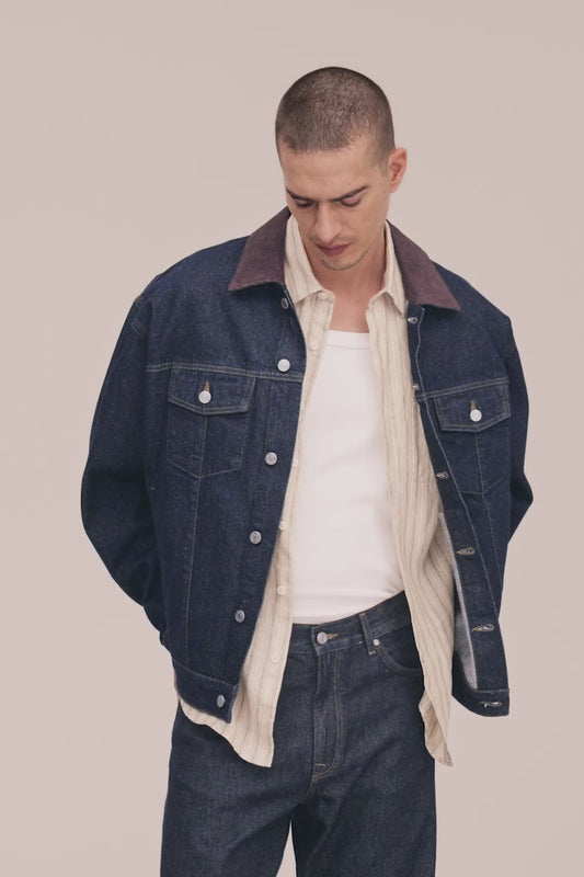 Roy Rigid Organic Cotton Jacket  - Raw Indigo