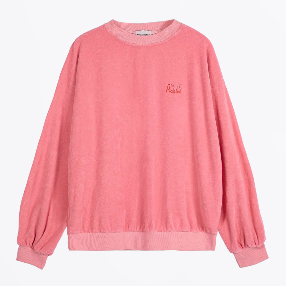 Bobo Terry Embroidery Sweatshirt - Pink