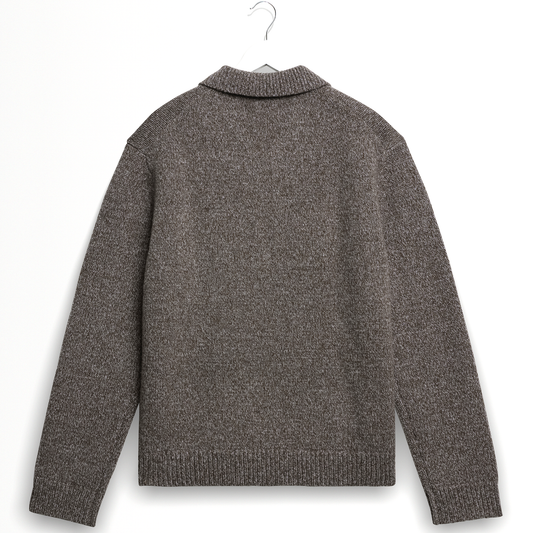 Alpha Zip L/S Polo - Twist Fleck Wool