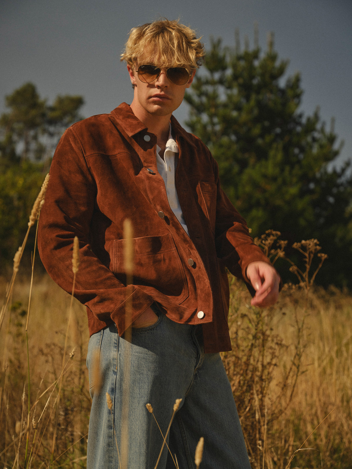Robin Chore Jacket Suede - Brown