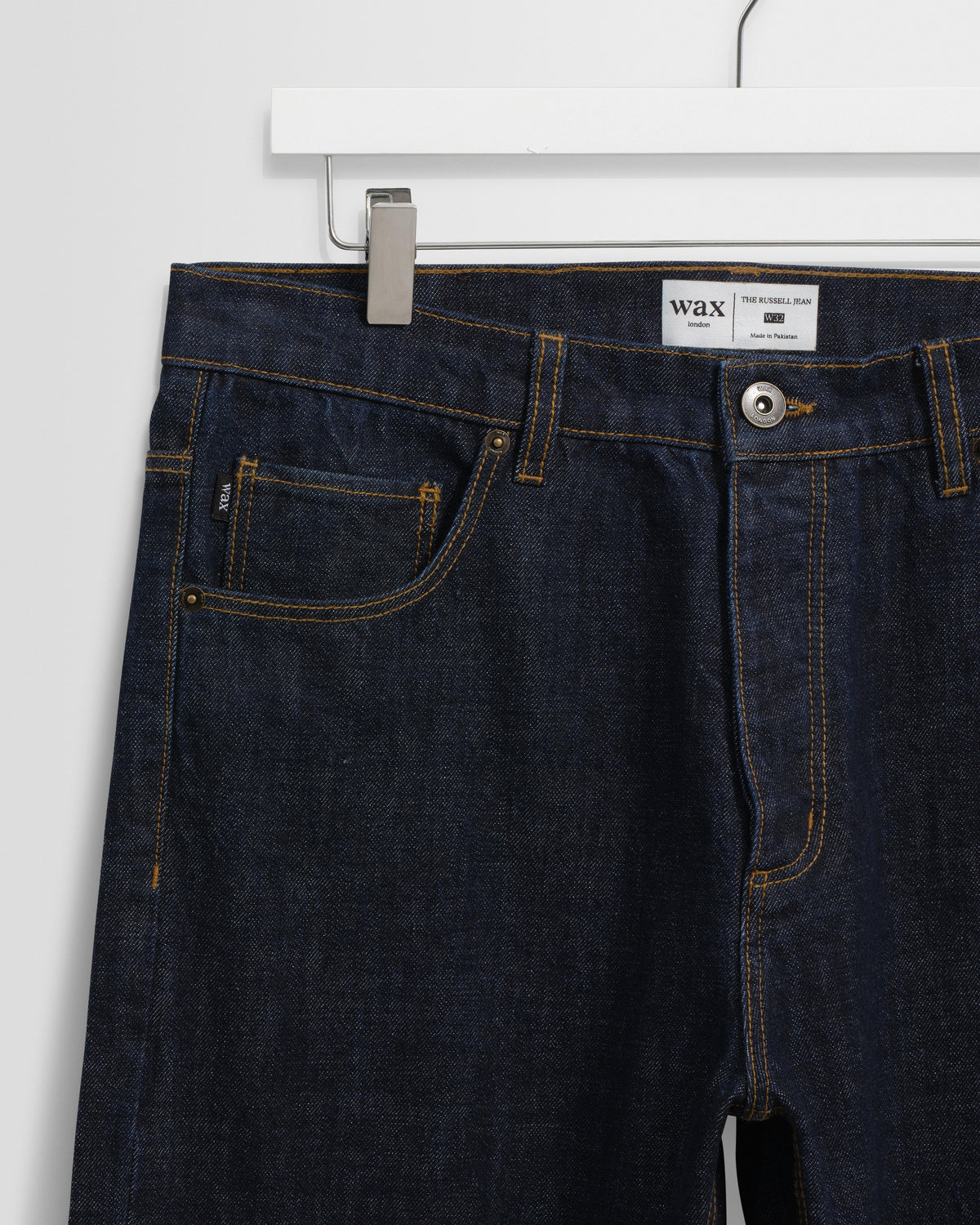 Russell Straight Fit Jean Selvedge Denim - Rinse Wash Blue