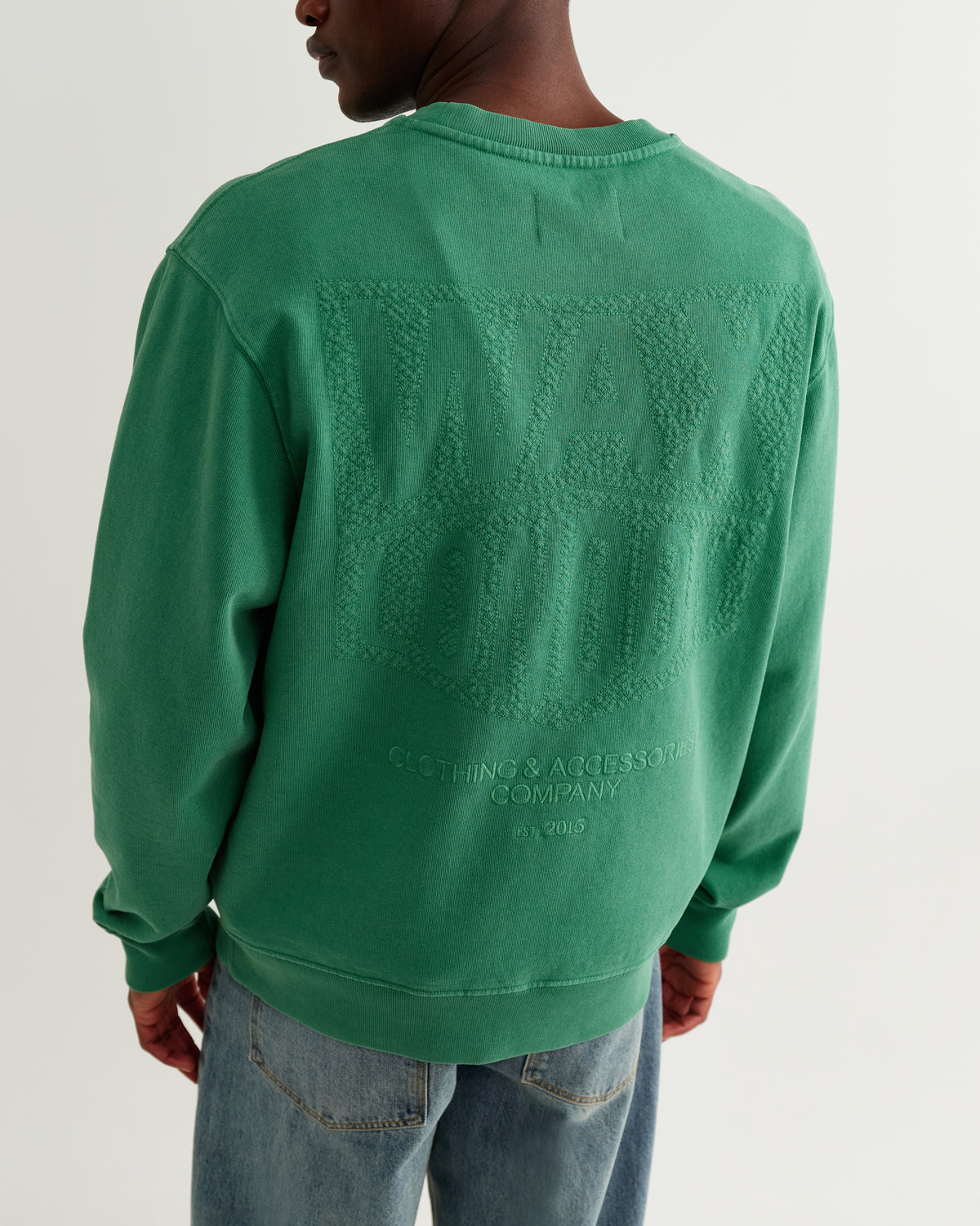 Sidney Embroidered Brushed Cotton Sweatshirt - Washed Green