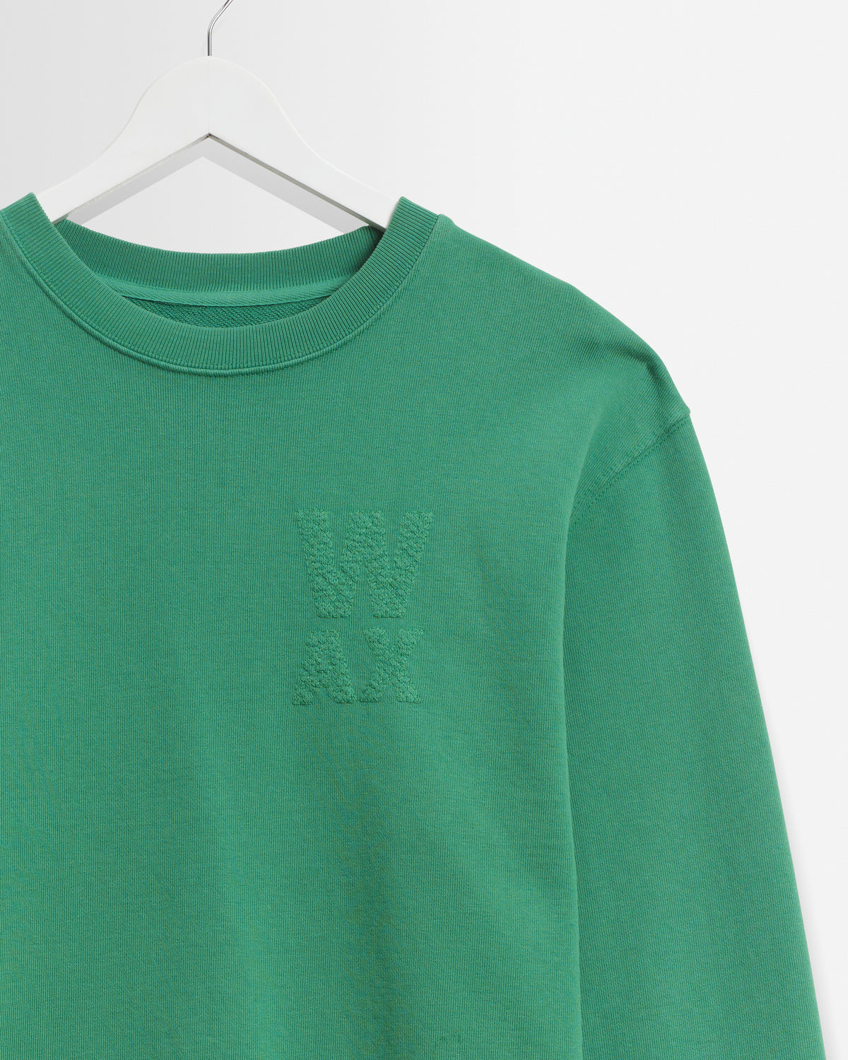 Sidney Embroidered Brushed Cotton Sweatshirt - Washed Green