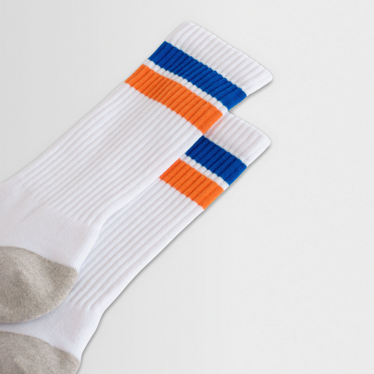 Thorpe Sports Sock Block Stripe - White / Blue