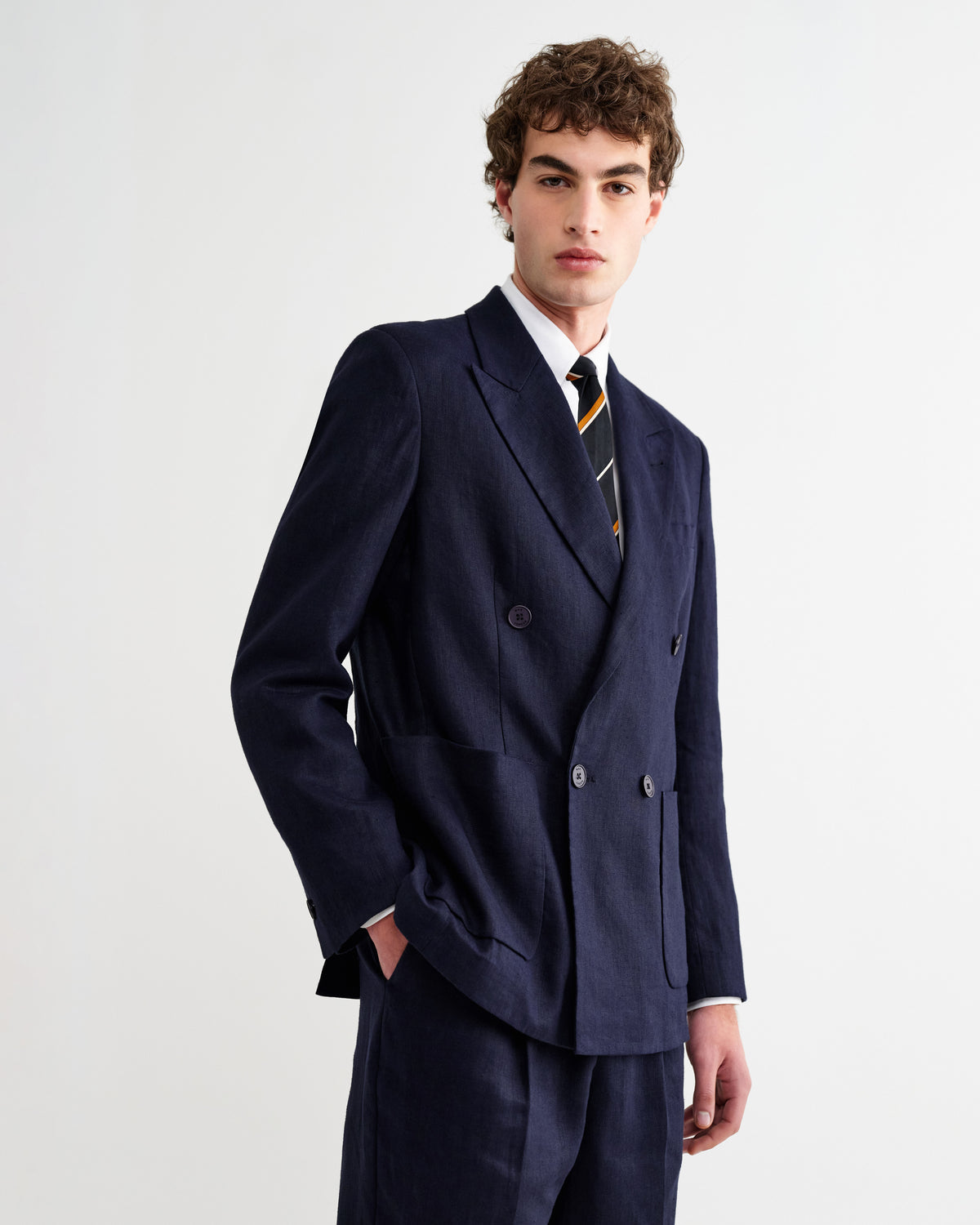 Vigo Linen Blazer - Navy