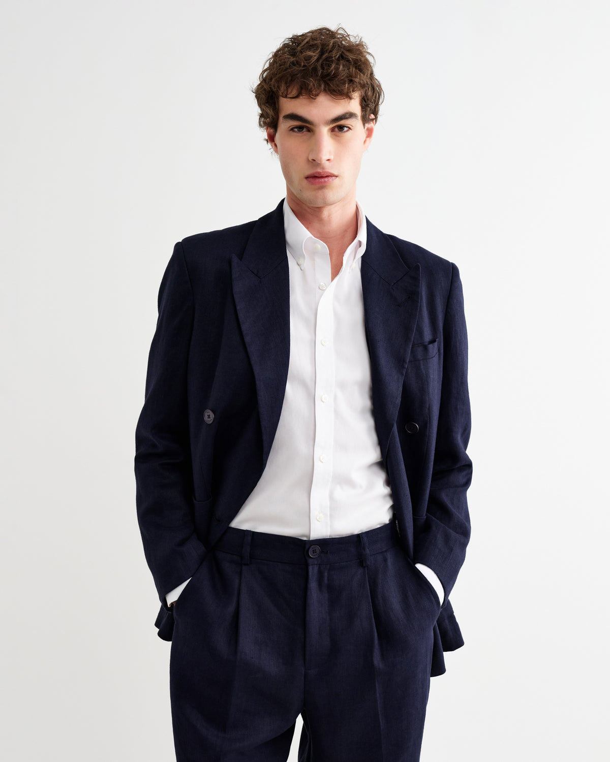 Vigo Linen Blazer - Navy