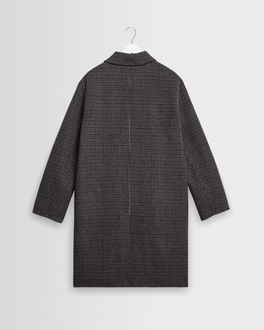 Stan Coat Double Face Check - Navy / Brown