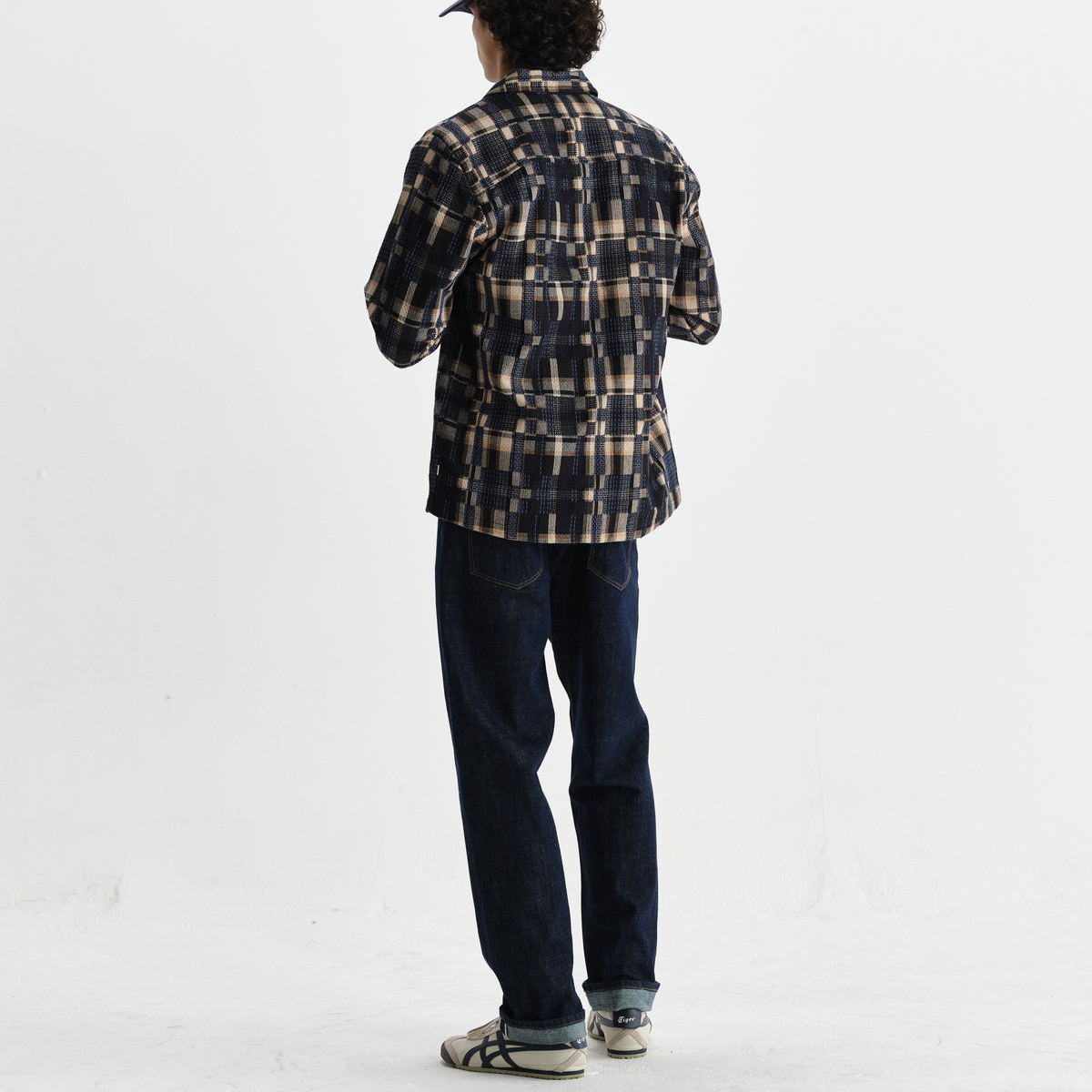 Whiting Overshirt Glitch Check - Natural / Navy
