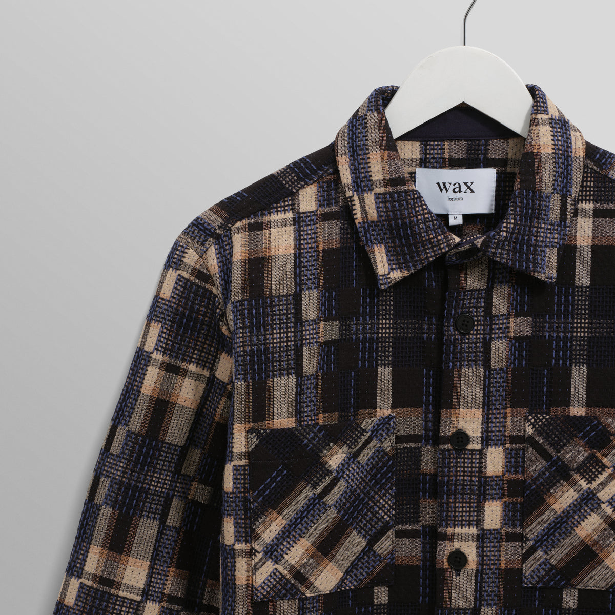 Whiting Overshirt Glitch Check - Natural / Navy