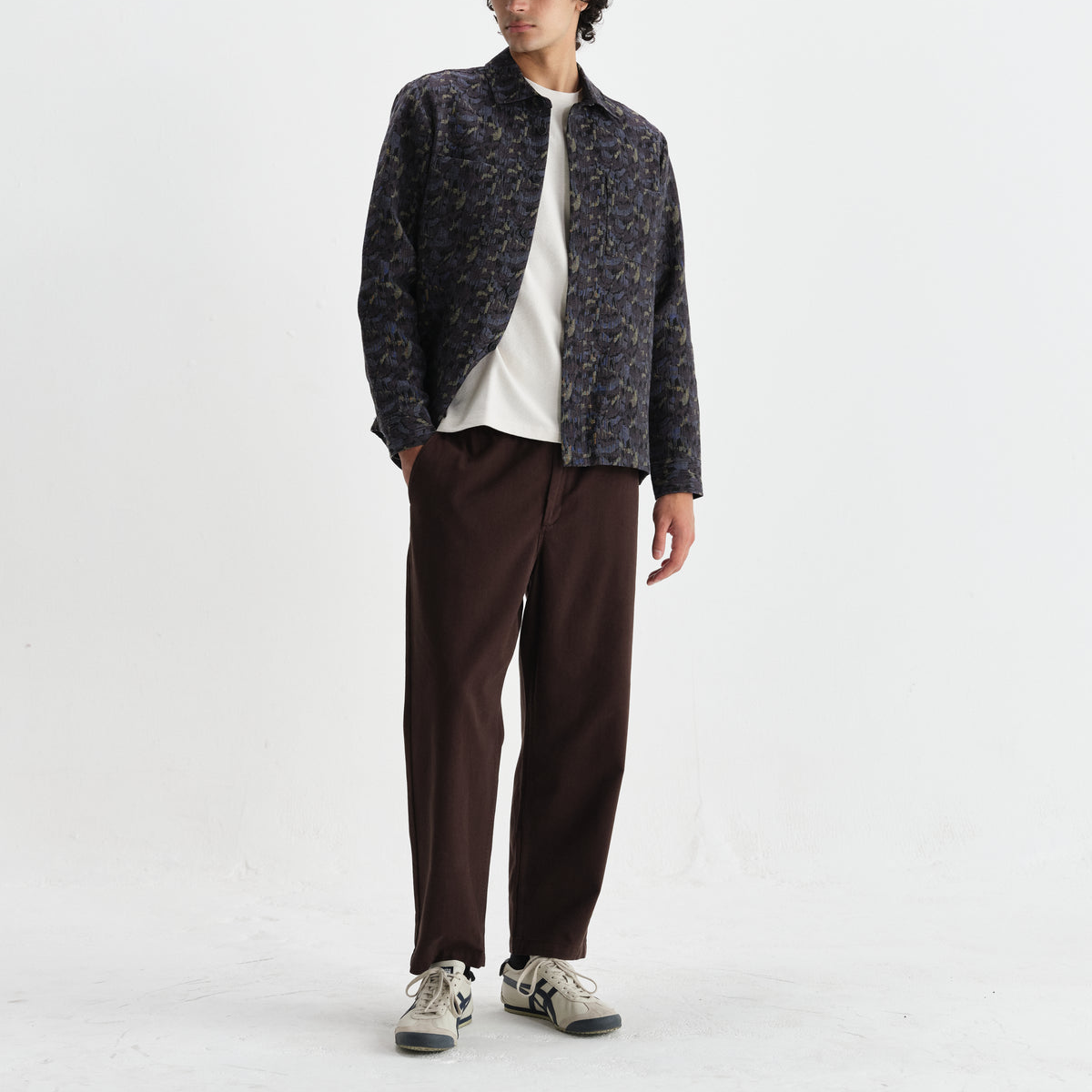 Whiting Overshirt Camo Jacquard - Navy