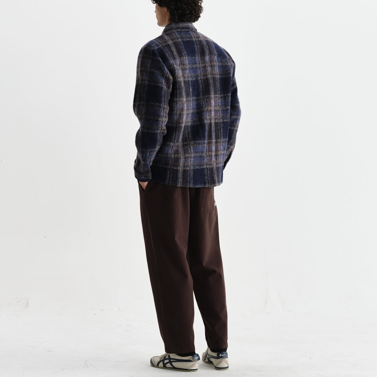 Whiting Overshirt Wool Blend Check - Navy