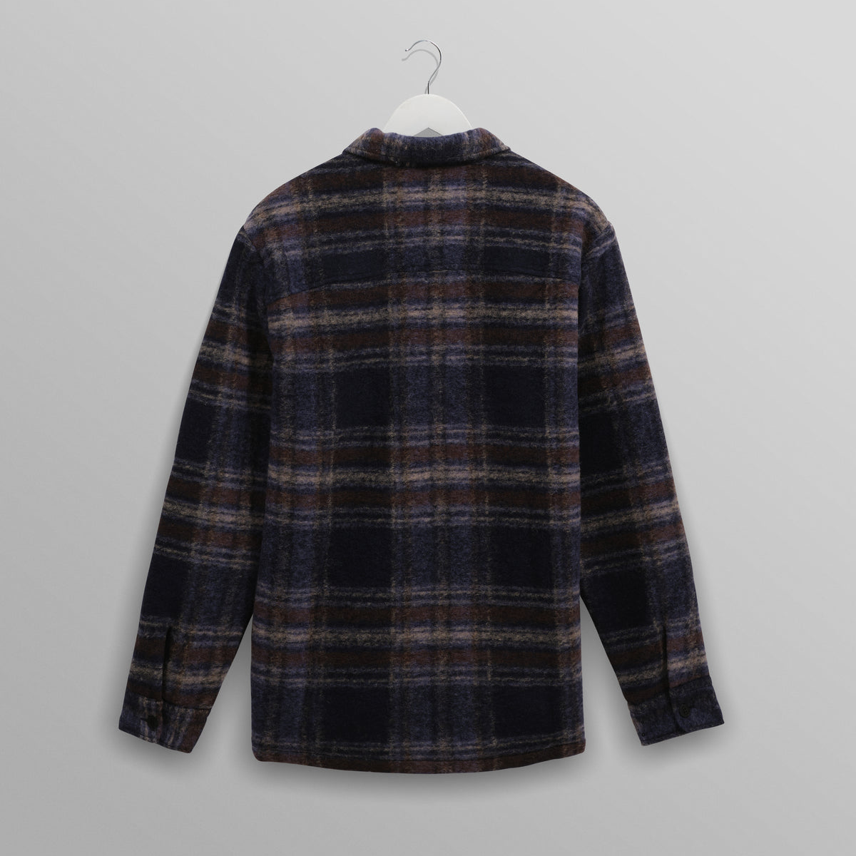 Whiting Overshirt Wool Blend Check - Navy